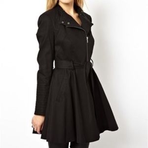 ASOS biker skater trench jacket size 0 XS